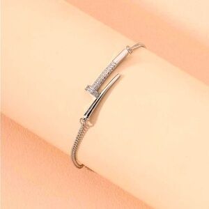 Rhinestone Nail Bolo Bracelet